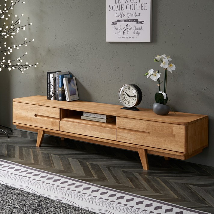 다올퍼니 북유럽 원목 TV거실장 거실장, 05. 1800 비디오형