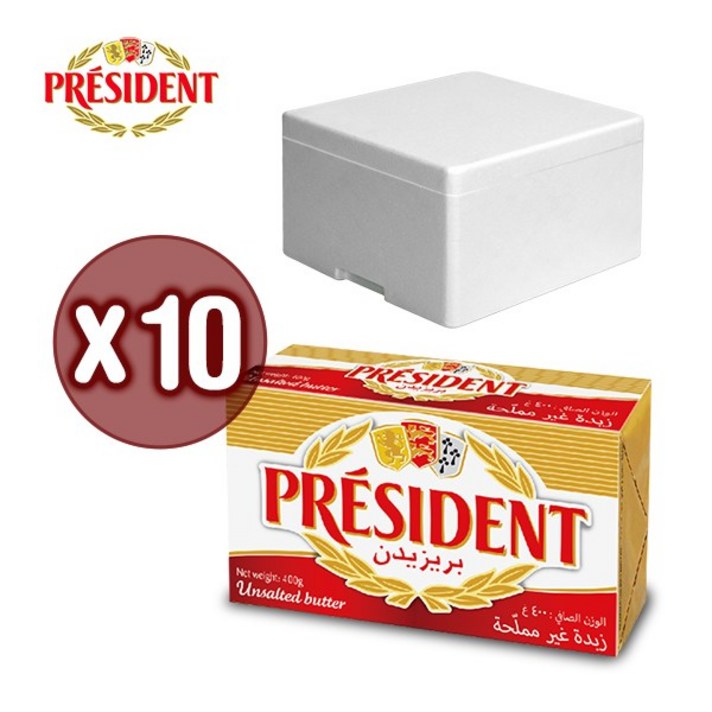 [프레지덩] 무염버터팩 400g x 10(대용량/베이킹), 단품