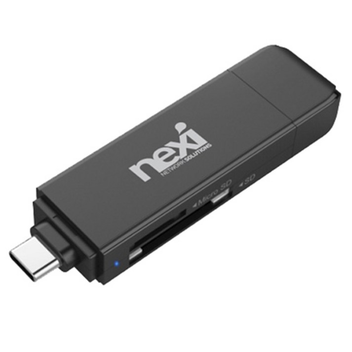 마이크로sd카드512g 넥시 USB3.1/3.0 OTG 카드리더기 마이크로 SD 카드 NX-U3130CR NX610, 블랙, 1개
