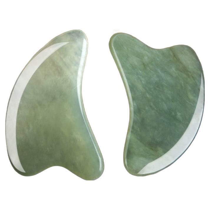 괄사 옥돌 마사지기, 그린, 2개