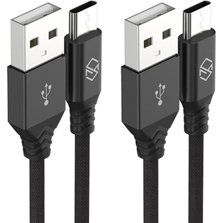 신지모루 더치패브릭 USB C타입 고속충전 케이블 1m, 블랙, 2개입 20221208