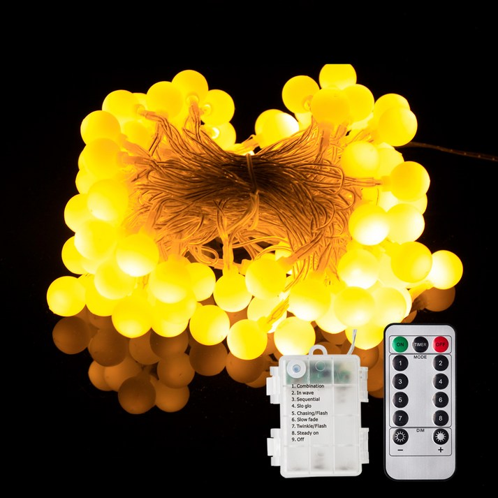 가온 홈벨리쉬 방수건전지팩 앵두전구 줄조명 100구  8모드 리모컨 F18