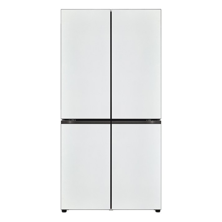 색상선택형 LG전자 오브제컬렉션 디오스 베이직 4도어 냉장고 메탈 875L 방문설치, M873MWW031, 화이트상단, 화이트하단