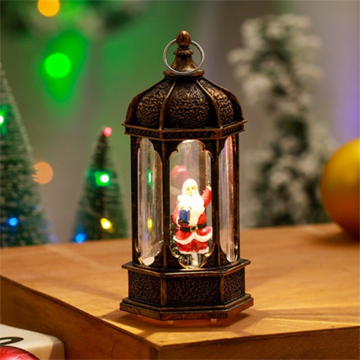 쿼르디 크리스마스 LED 랜턴 육각형 기본형 산타, 혼합색상 20231022
