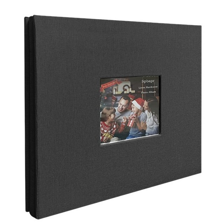 데일앤드 초음파 사진 인생네컷 성장 앨범 대용량 포토북 접착식 앨범 30매, 블랙