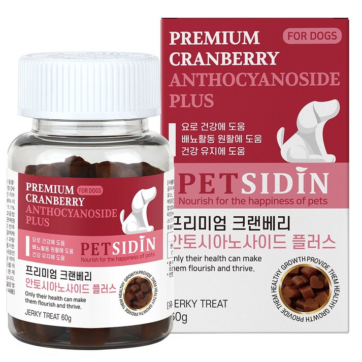 펫시딘 강아지 크랜베리 안토시아노사이드 요로 방광 건강 영양제, 크랜베리, 1개, 요로 건강