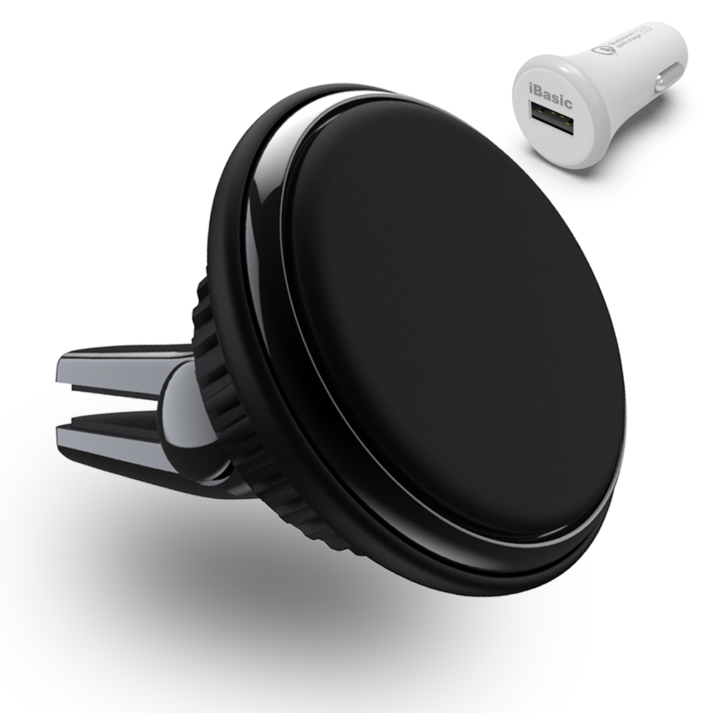 블랙홀 자석거치대 차량용 핸드폰 태블릿 아이패드 스마트폰 QC3.0 차량용 고속충전기, 샤인 블랙, 1개