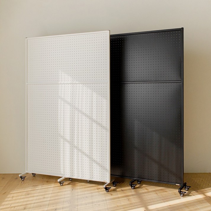 틴우드 타공판 철제 이동식 파티션 1200 스탠드 세트 (1200x1800)