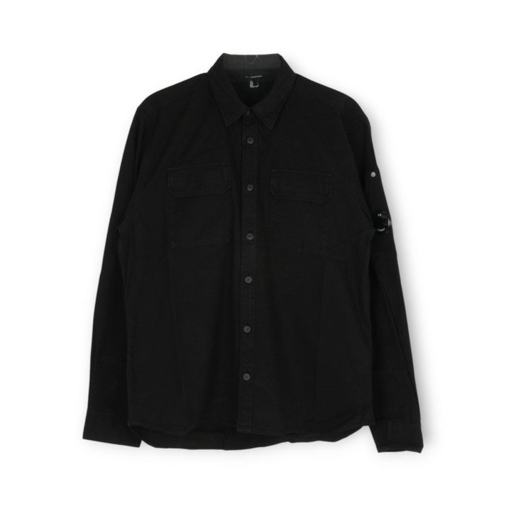 25SS CP컴퍼니 렌즈와펜 오가닉 개버딘 셔츠 블랙 18CMSH140A 110143G 999