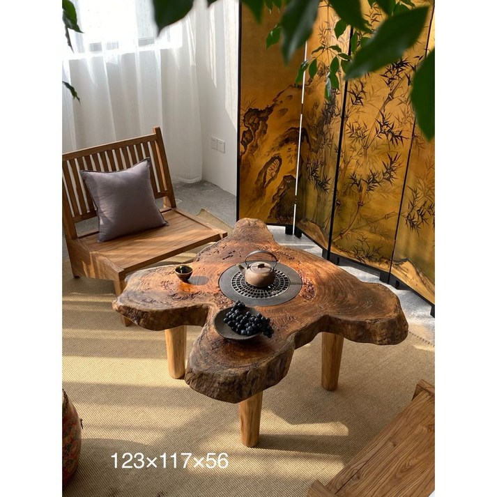 나이테 테이블 자연원목가구 고가구 자연감성 나무모양 엔틱