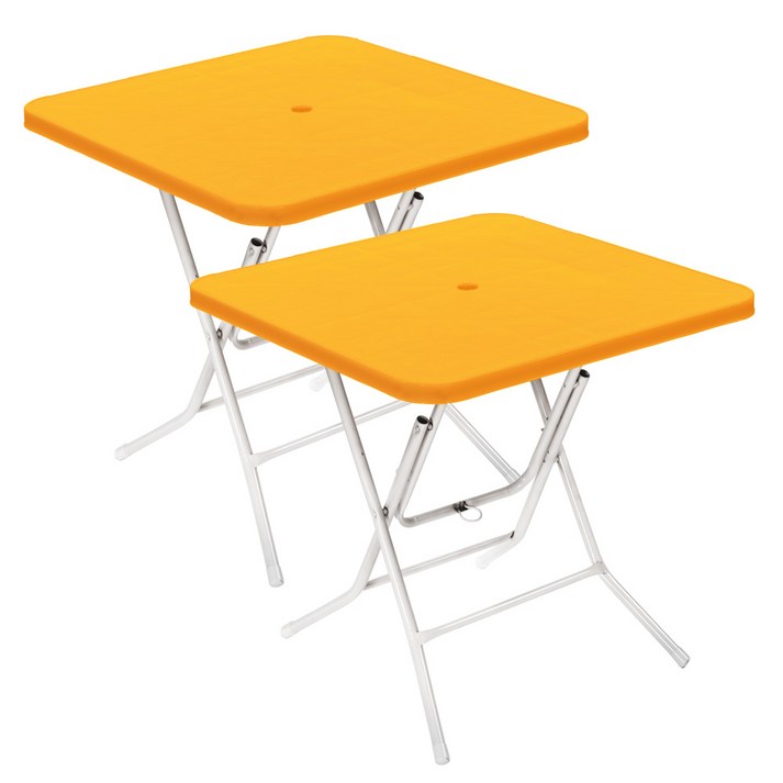 플라스틱테이블 사각테이블 야외테이블 편의점 포장마차 간이 접이식, 옐로우 2개