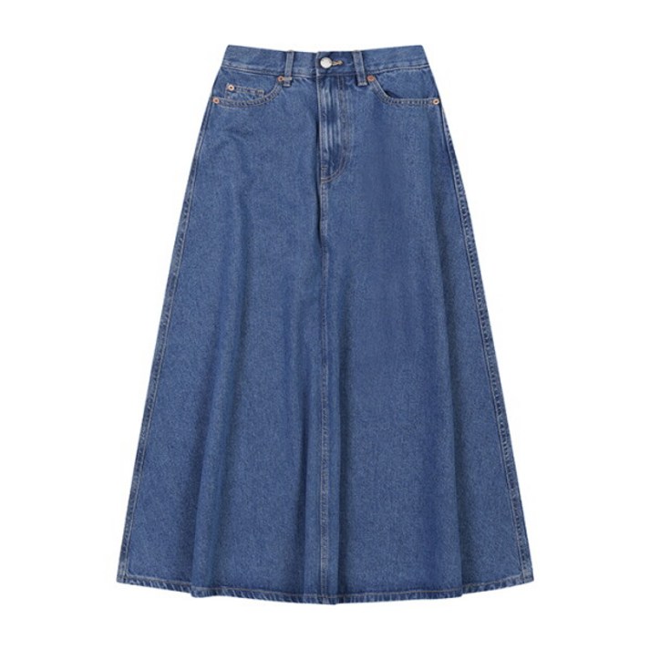 [베네통(공식)] Back banding denim long skirt_43C8D004K902