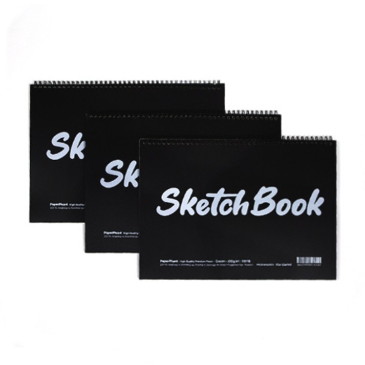PaperPhant 미색 프리미엄지 200g 스케치북 3권 세트 Cream, 40페이지 총 120페이지