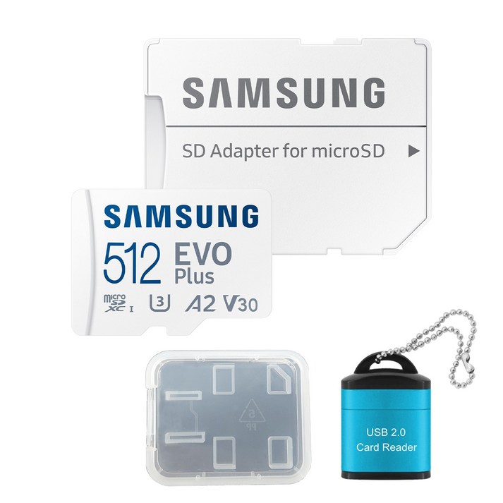 삼성 공식인증정품 마이크로 SD카드 MB-MC512KA/KR PLUS 512GB 메모리카드+리더기+케이스 G