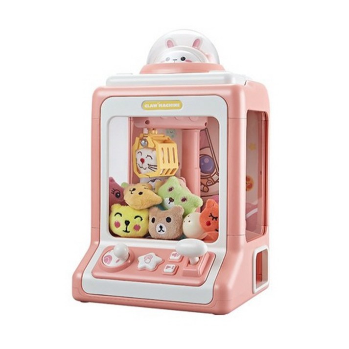 인형 뽑기 가정용 어린이 미니 인형 뽑기 게임기 장난감 생일 선물, 핑크(인형뽑기x1 피규어x10 켑슐x10)