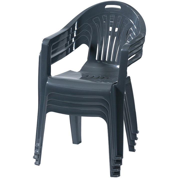 플라스틱의자 팔걸이의자 행사 편의점 포장마차 간이용 보조 4개, 그레이, 4개