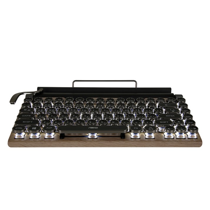 앱코 레트로 기계식 우드 유무선겸용 텐키리스 키보드