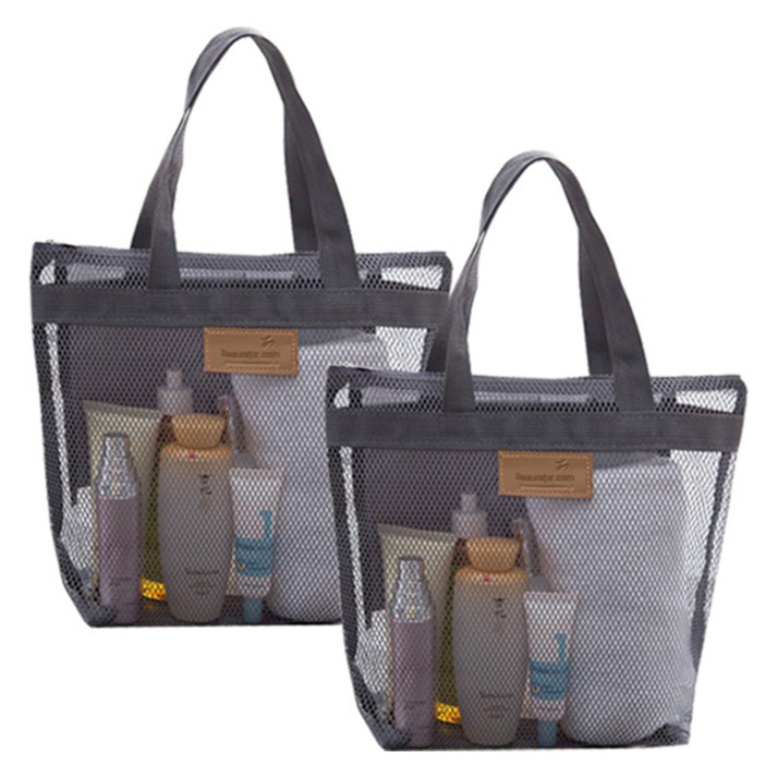 뷰레이터닷컴 심플 매쉬 비치백 토트백 2p