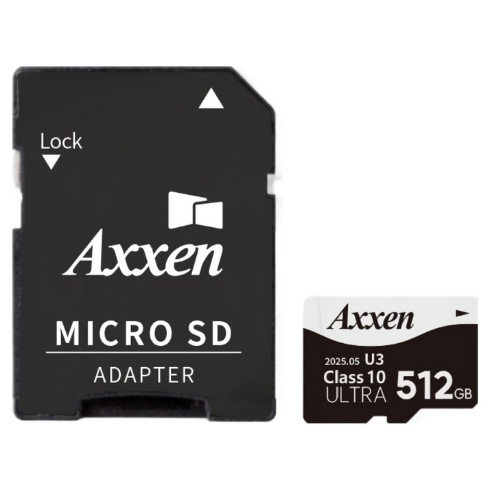 액센 초고속 U3 ULTRA 홈캠 블랙박스 메모리 Micro SD카드  어댑터 세트 MSD53, 1세트, 512GB
