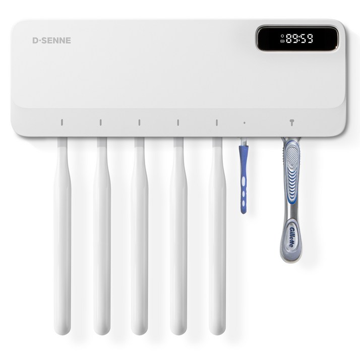디센느 UVC 온열 건조 칫솔 거치형 살균기, DSTS002, 퓨어화이트