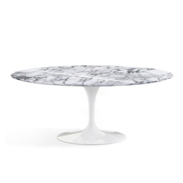 Knoll 놀 사리넨 타원형 테이블 아라베스카토 마블 72 인치 182cm