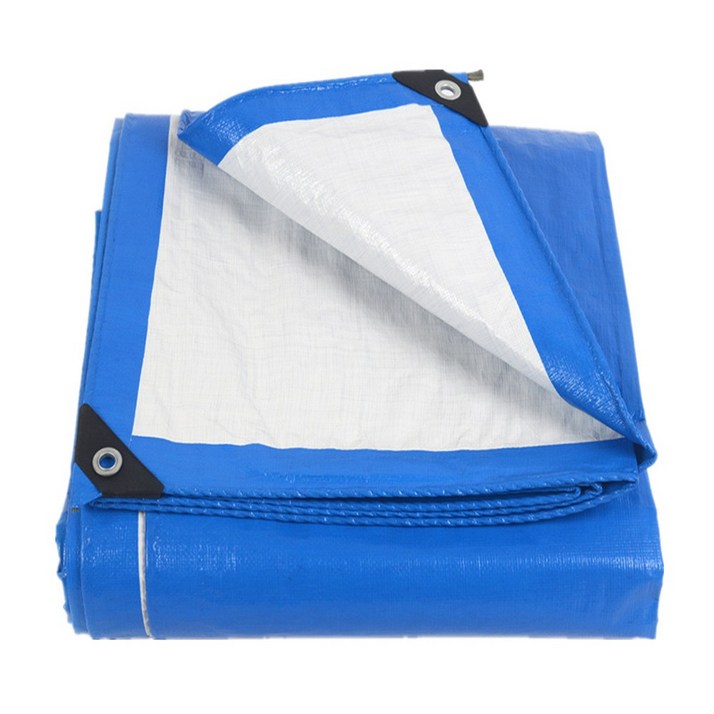 고급 PE 타포린 양면코팅 방수포 천막 대형, 블루화이트