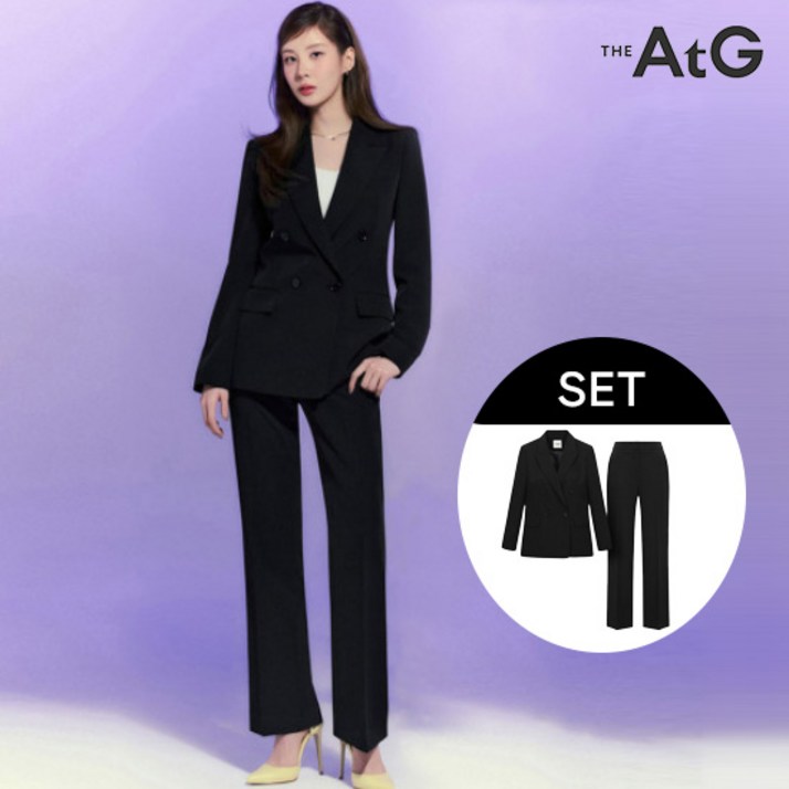 [SET] 더엣지 여성 솔리드 더블 수트 셋업 WYBJ2G01SET