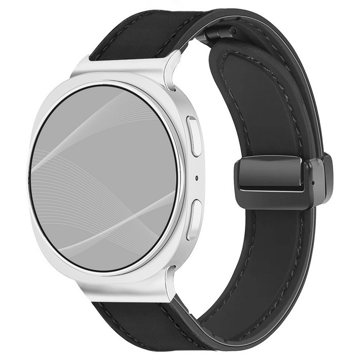 아이메이드잇 갤럭시워치 호환 가죽 마그네틱 스트랩 밴드, 블랙 워치 8 전용