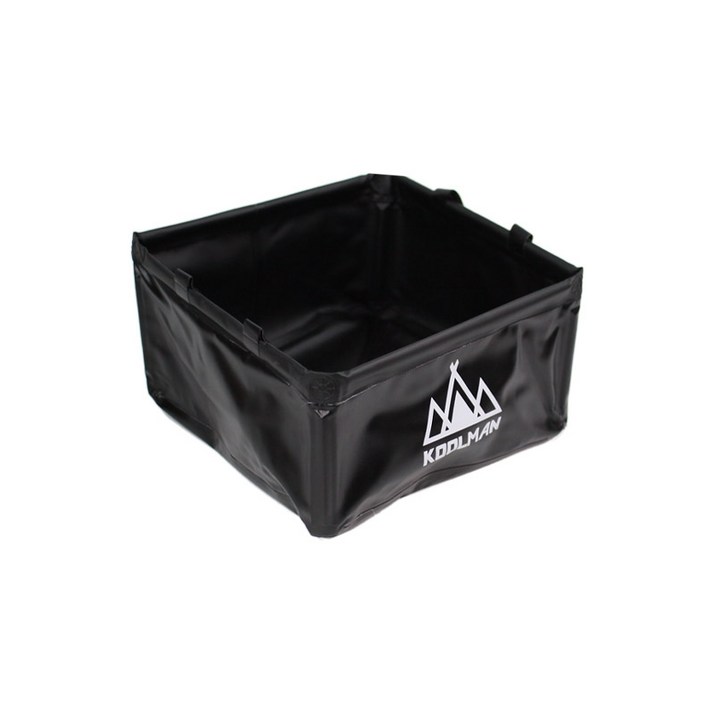 KOOLMAN쿨맨 다용도 캠핑 설거지통 20L, 접이식 설거지통  블랙사각형