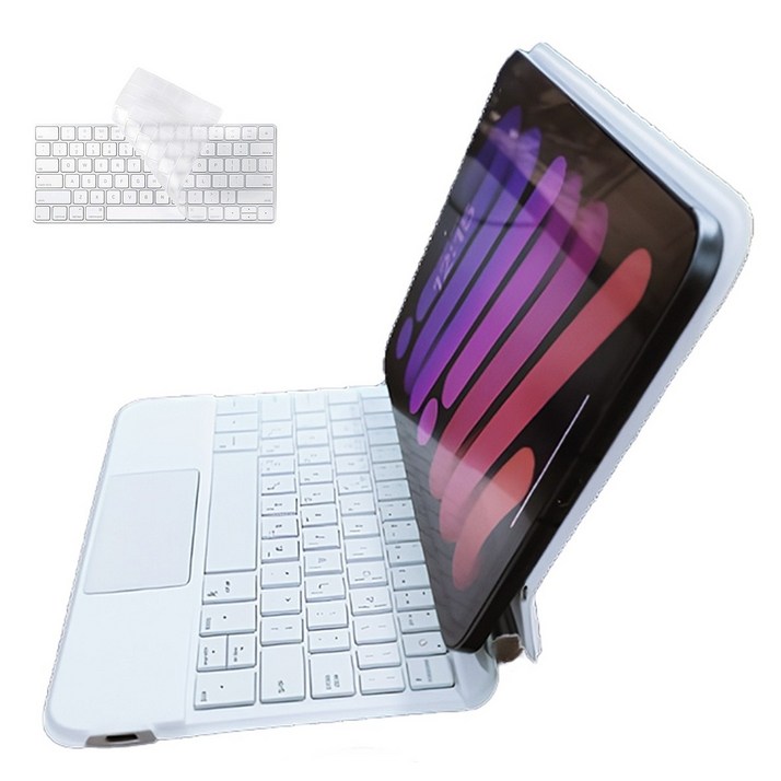 eABANG 아이패드 호환 미니6 미니7 (A17pro) 한글 매직키보드, white, 미니6, 일반형