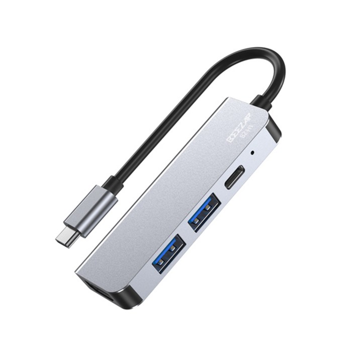 비잽 USBC 4in1 멀티허브 100W HDMI 4K PD3.0 노트북 아이패드 맥북 BZH1, 그레이, 1개
