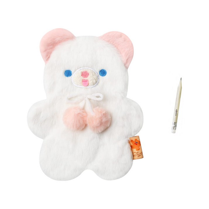 [리틀데이지] 귀여운 파스텔 곰돌이 인형 봉제필통 파우치 + 리틀데이지 몽당연필