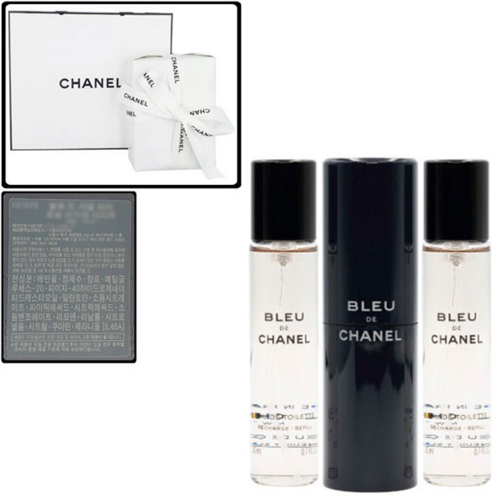 [선물포장+쇼핑백] 블루 드 샤넬 EDT 트위스트 앤 스프레이 (본품 20ml 1개+리필 20ml 2개)