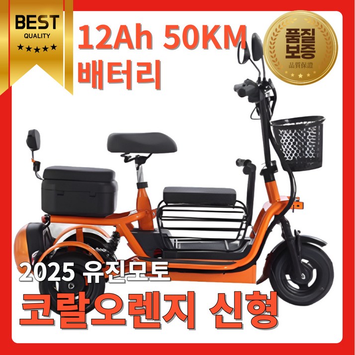 유진모토 48V 초강력 세발전기자전거 삼륜 성인용 노인 어르신 여성 3인용 접이식, 코랄오렌지, 경량스틸 유진모토 48V 초강력 세발전기자전거 삼륜 성인용 노인 어르신 여성 3인용 접이식, 코랄오렌지, 경량스틸