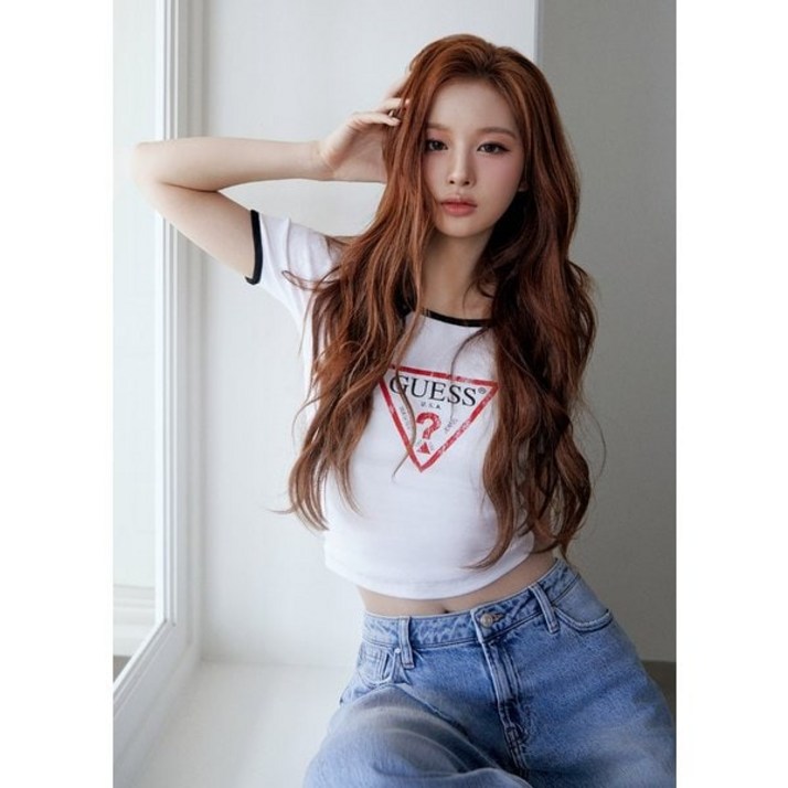 게스 [엔믹스 ] 여성 백스트링 오리지날 삼각 반팔 링거티 [YP2K1437]