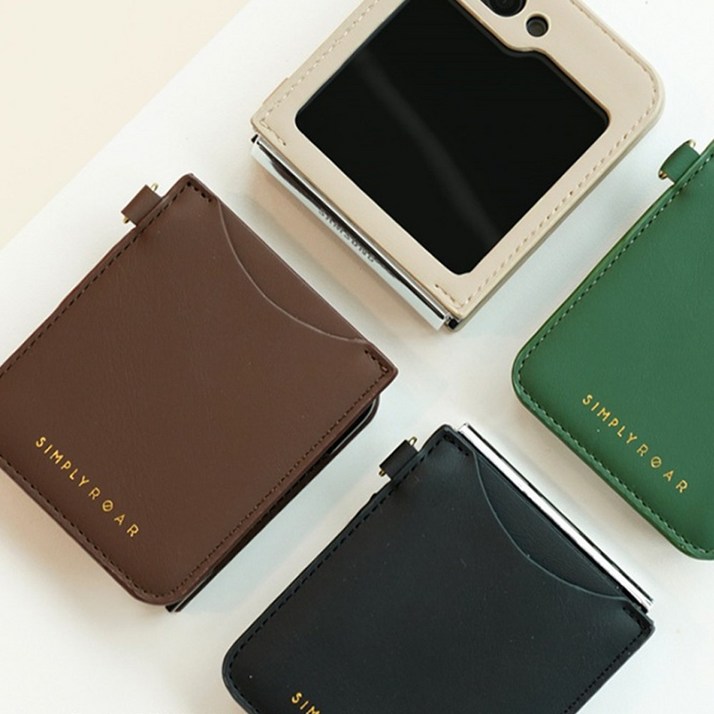 갤럭시 Z플립6 카드수납 케이스 심플 레더