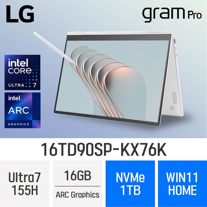 당일출고10만원 추가할인 LG전자 그램 프로360 16TD90SPKX76K  최신형 2in1 노트북, 그램 프로360 16TD90SPKX76K, WIN11 Home, 16GB, 1TB, 화이트