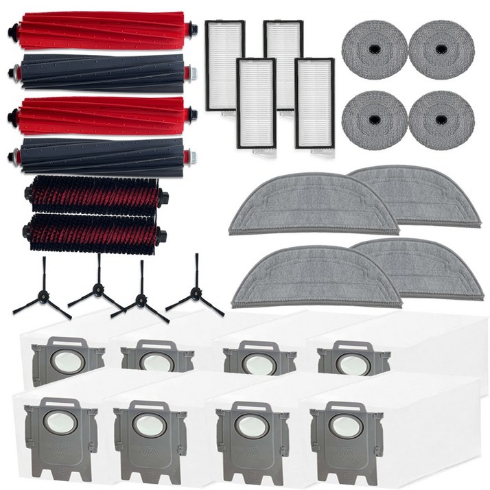 [호환] 로보락 S8 maxv ultra 소모품 메인브러쉬 물걸레 리필 사이드브러쉬 먼지봉투 더스트백 7종 풀 세트