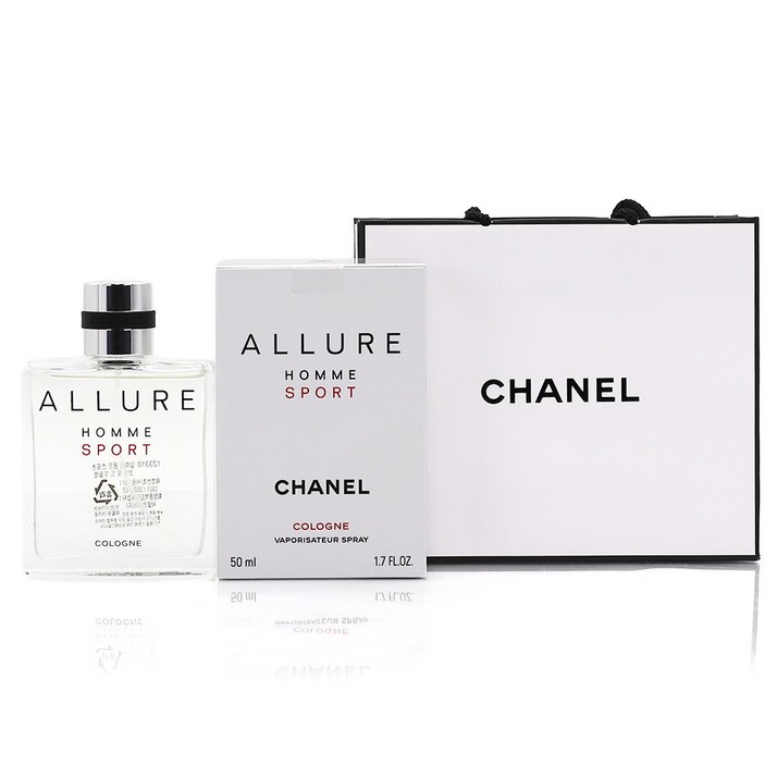 정식 한글라벨 백화점제품 샤넬 알뤼르 옴므 스포츠 코롱 오 드 뚜왈렛, 쇼핑백 동봉, 1개, 50ml