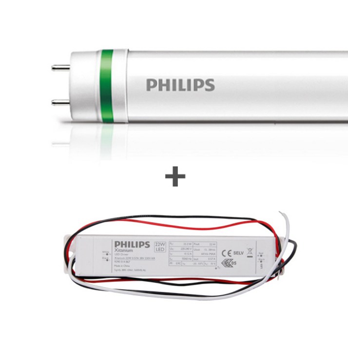 필립스 LED T8 직관형광등 15.5W 주광색안정기세트 1200mm G13 고효율 6500K 32w형광등 대체용, 1개