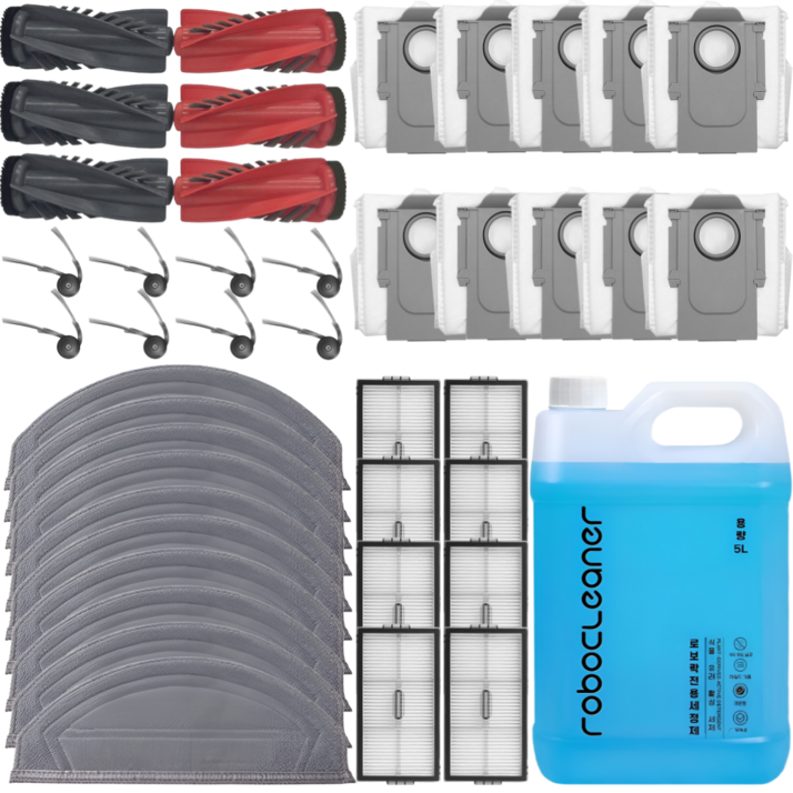 로보락 S10 Maxv Ultra 소모품 세제 물걸레 먼지봉투 필터 브러쉬 호환, 1개, 1년세트