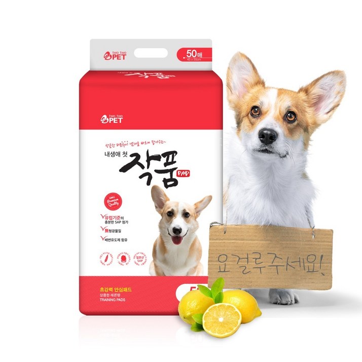 작품패드 50매 레드 강아지 배변패드 애견패드 개패드
