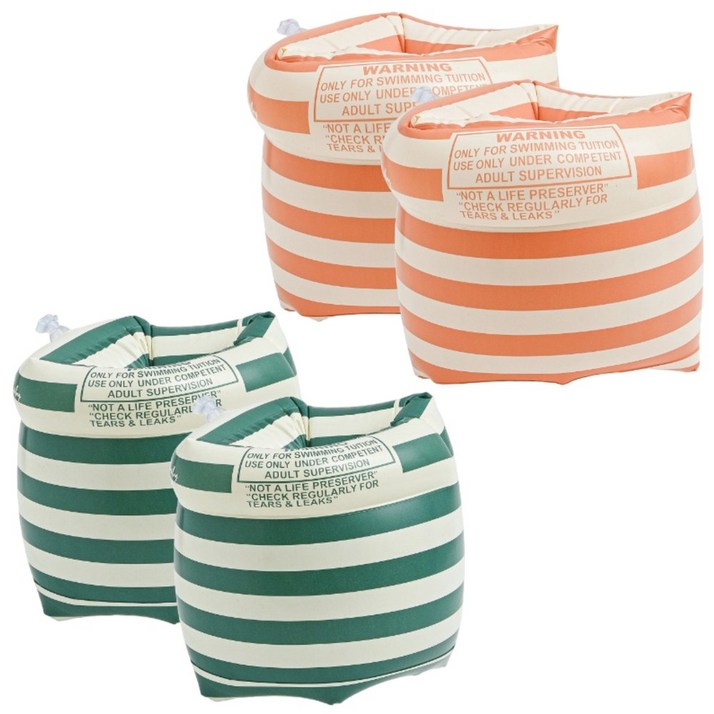 KC인증 로나비 프리미엄 성인 아동 공용 물놀이 암튜브 암링 11, 2개, 그린오렌지