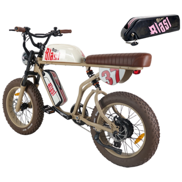 마이클블라스트 E30 전기자전거 자토바이 팻바이크 고출력 500W 48V 15Ah+15Ah, 샌드브라운, 알루미늄