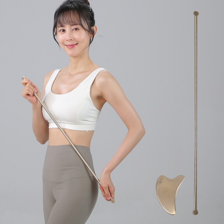 놋반 방짜유기 롱바디 전신 마사지기 괄사 마사지기, 1세트, 단일 색상