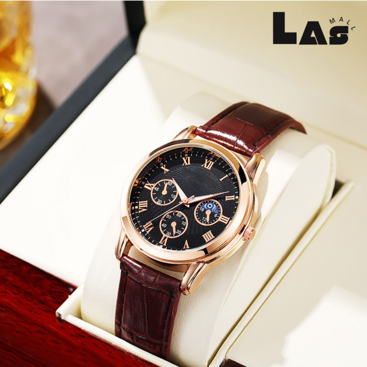 라스몰 프리미엄 가죽밴드 남성시계  케이스포함