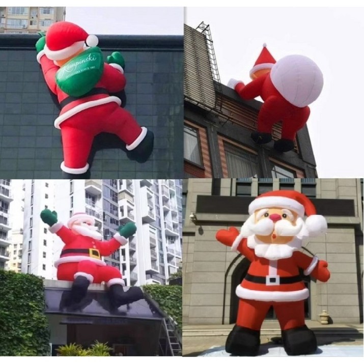 벽타는 산타 매달린 풍선 줄타는 산타 초대형 4m 담넘는 인형 장식 크리스마스 외벽 야외 소품