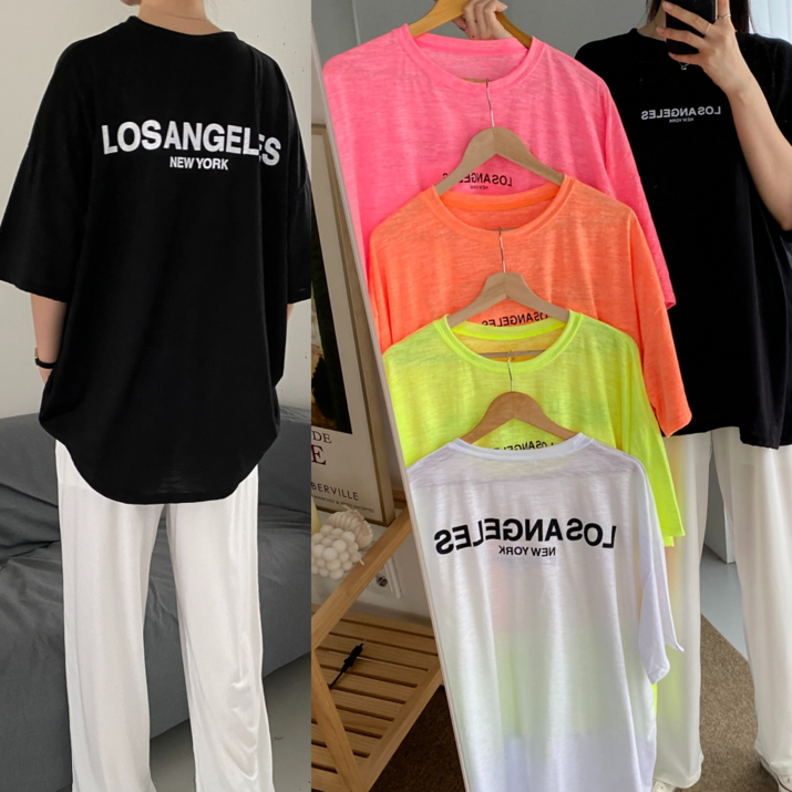 코르제이 여성 국내제작 빅사이즈 LA 슬라브 쿨링 반팔티