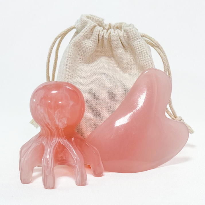 루체아 상처없는 올인원 괄사 두피 안면 승모근 뒷목, 크림핑크 문어괄사, 1개