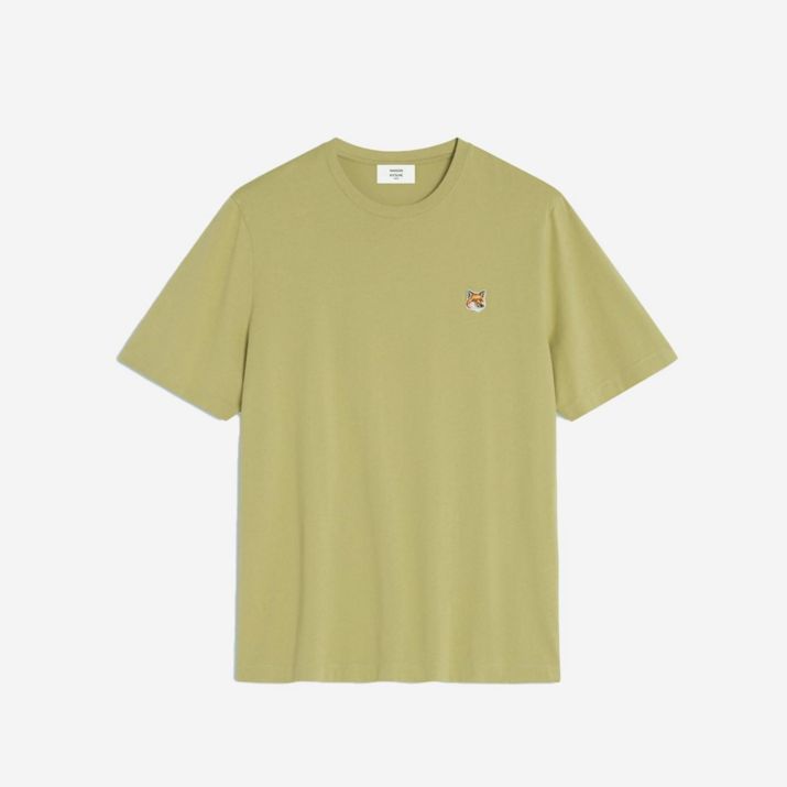 공식정품 메종키츠네 25SS 남성 반팔티 폭스헤드 패치 레귤러 티셔츠 캔버스